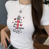 Camiseta Amor Pra Sempre Mãe Com Estampa De Corações