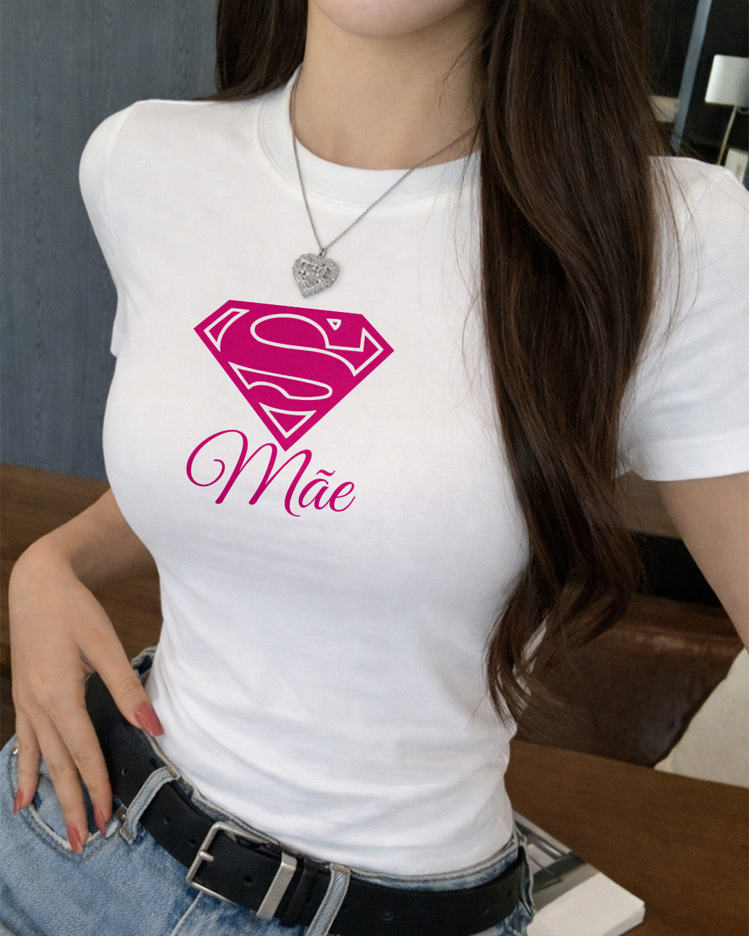 Camiseta Dia Das Mães Feminina "Mãe Estilo Heroína" 100% Algodão
