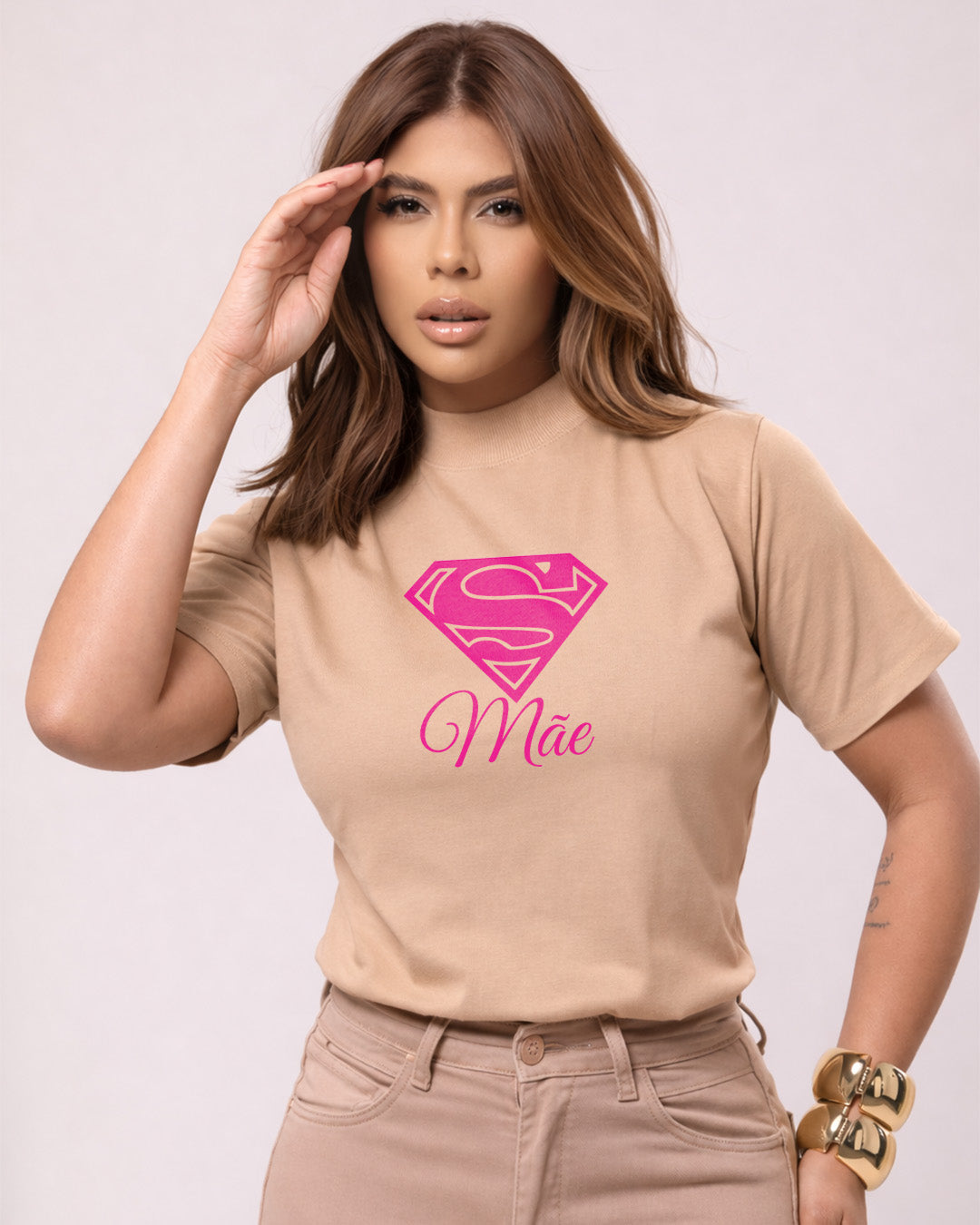 Camiseta Dia Das Mães Feminina "Mãe Estilo Heroína" 100% Algodão