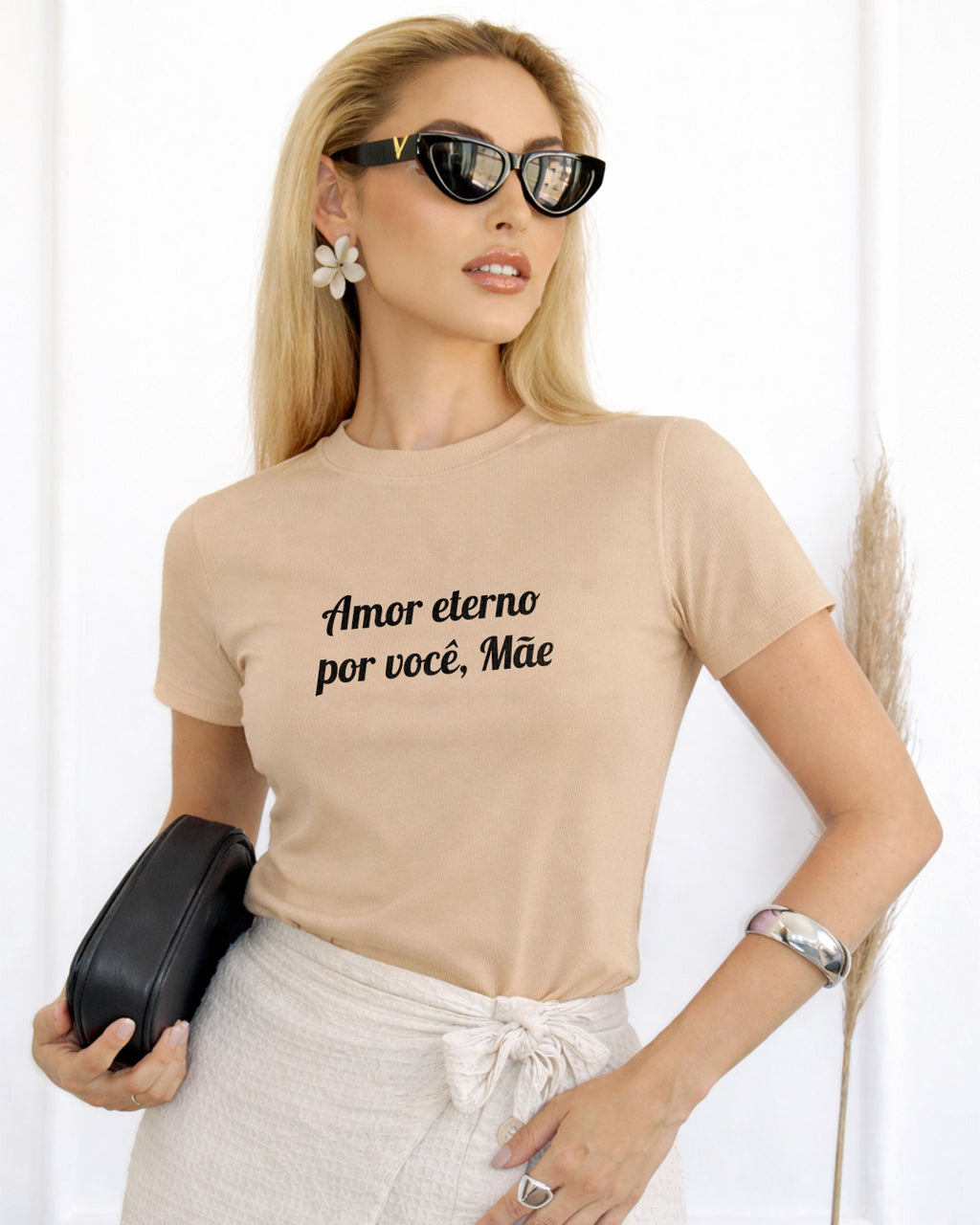 Camiseta Amor Eterno Por Você Mãe Com Estampa Tipográfica
