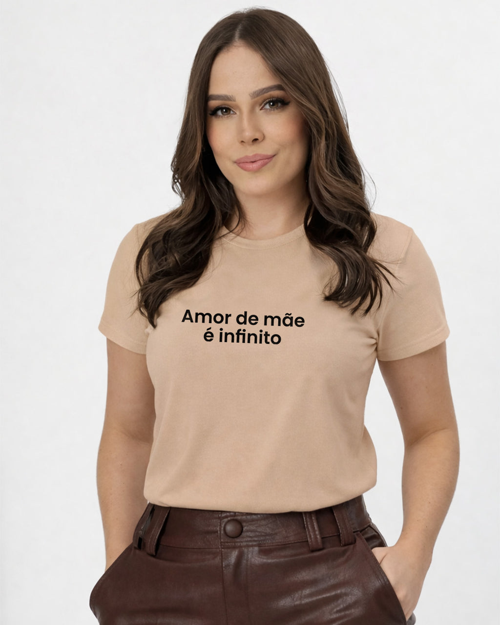 Camiseta Amor De Mãe É Infinito Com Estampa Minimalista