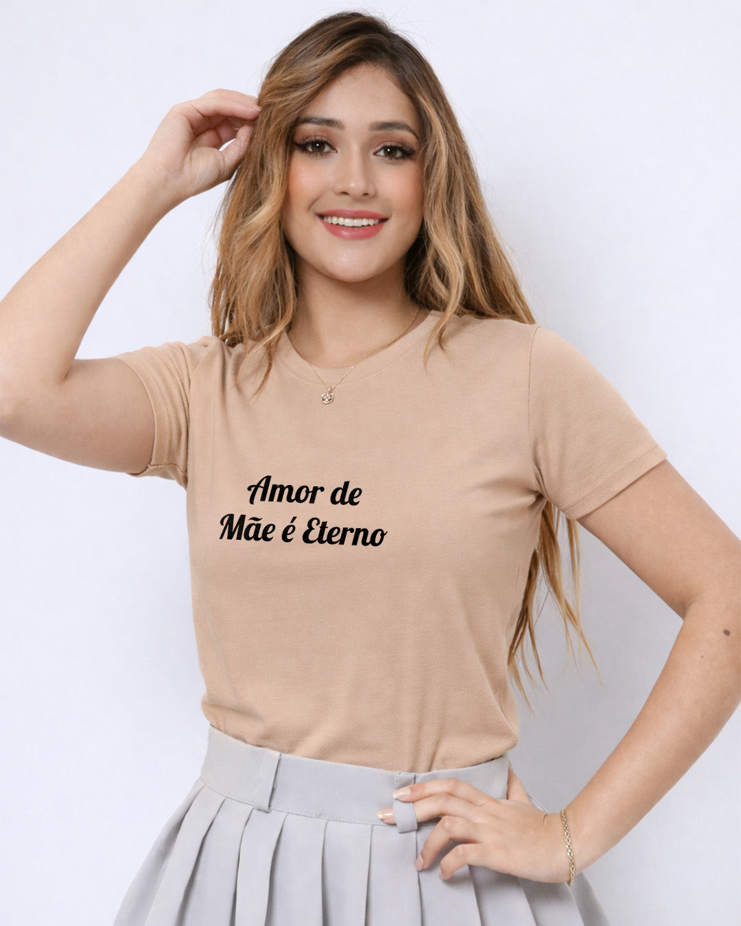 Camiseta Amor De Mãe É Eterno Com Estampa Tipográfica