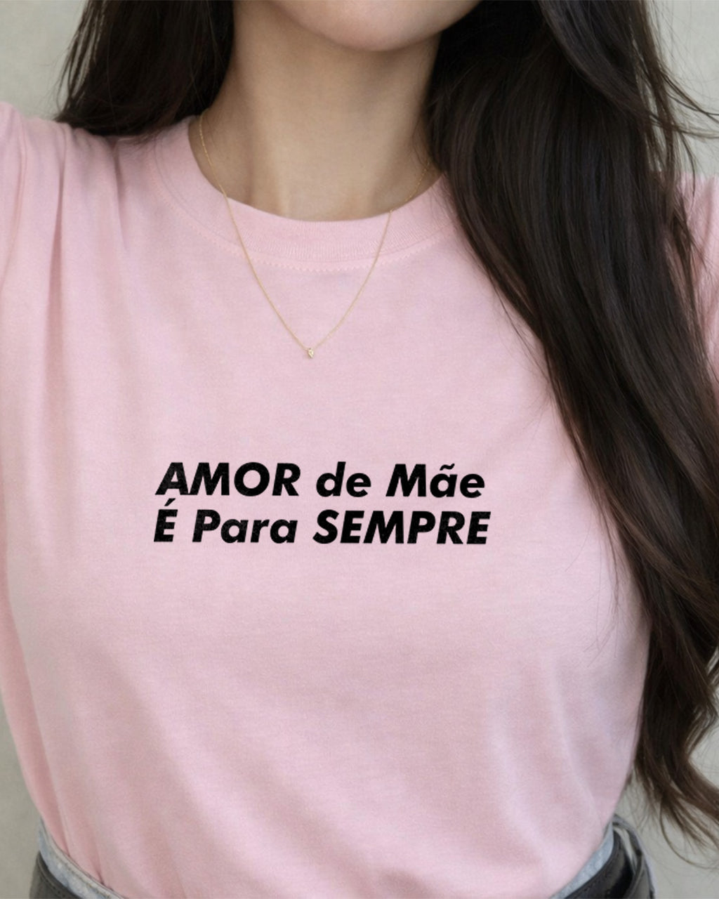 Camiseta Amor De Mãe É Para Sempre Com Estampa Frontal