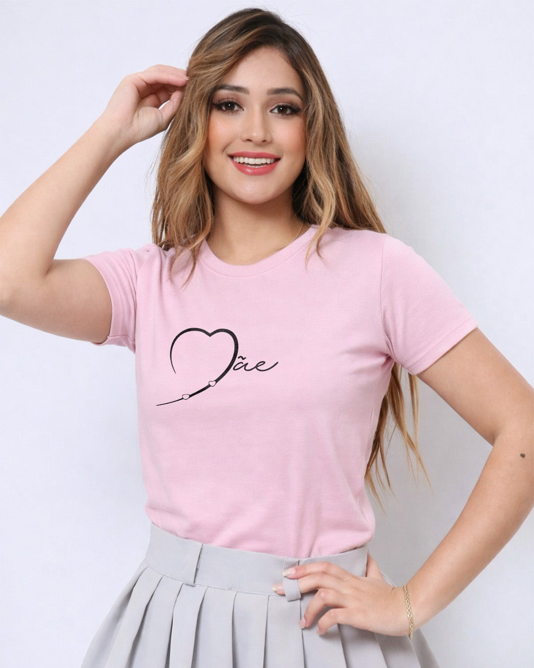Camiseta 100% Algodão Feminina "Mãe" Dia Das Mães