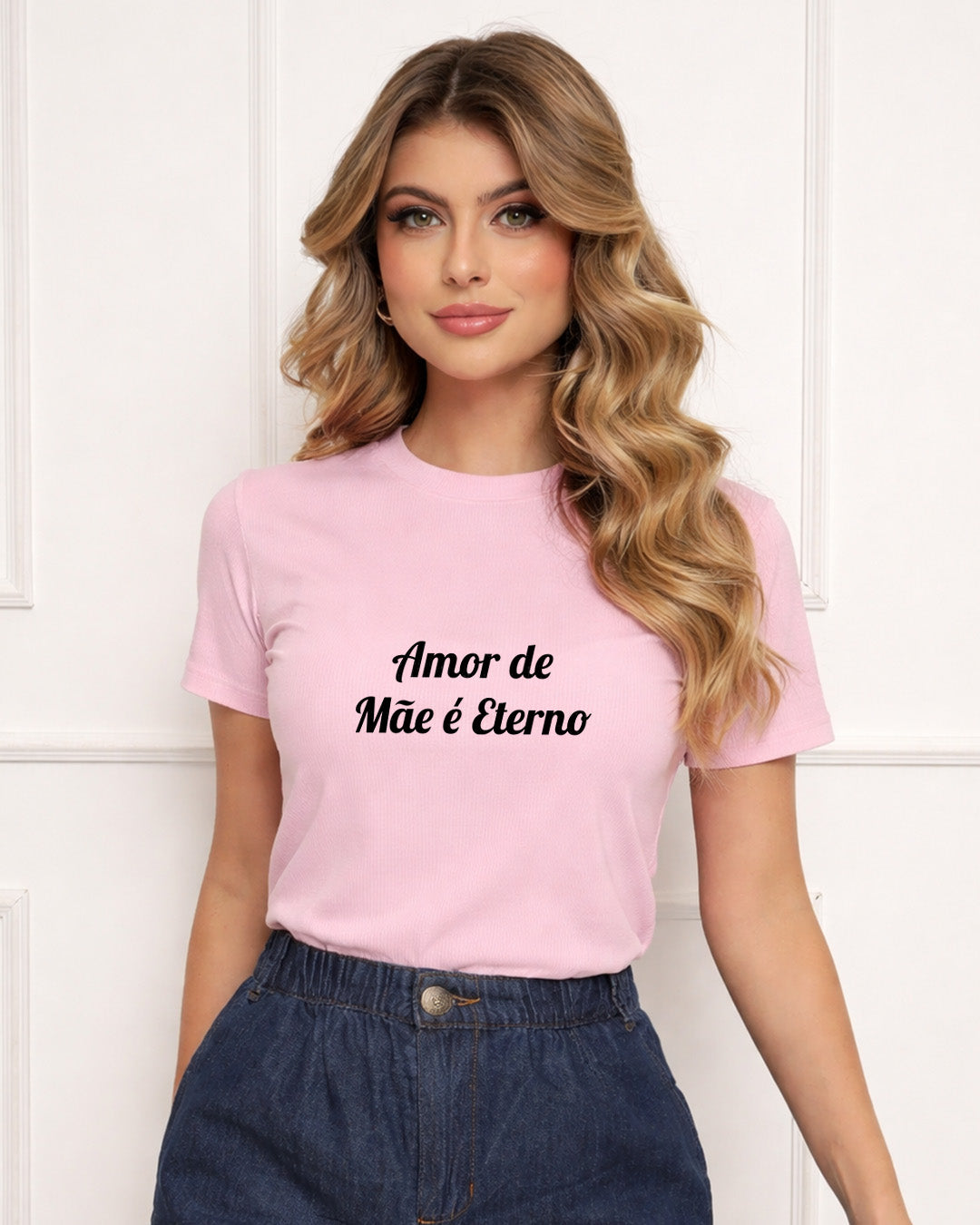 Camiseta Amor De Mãe É Eterno Com Estampa Tipográfica
