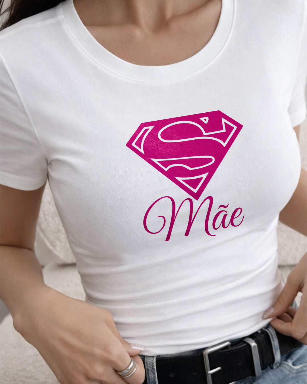 Camiseta Dia Das Mães Feminina "Mãe Estilo Heroína" 100% Algodão