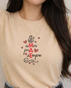 Camiseta Amor Pra Sempre Mãe Com Estampa De Corações