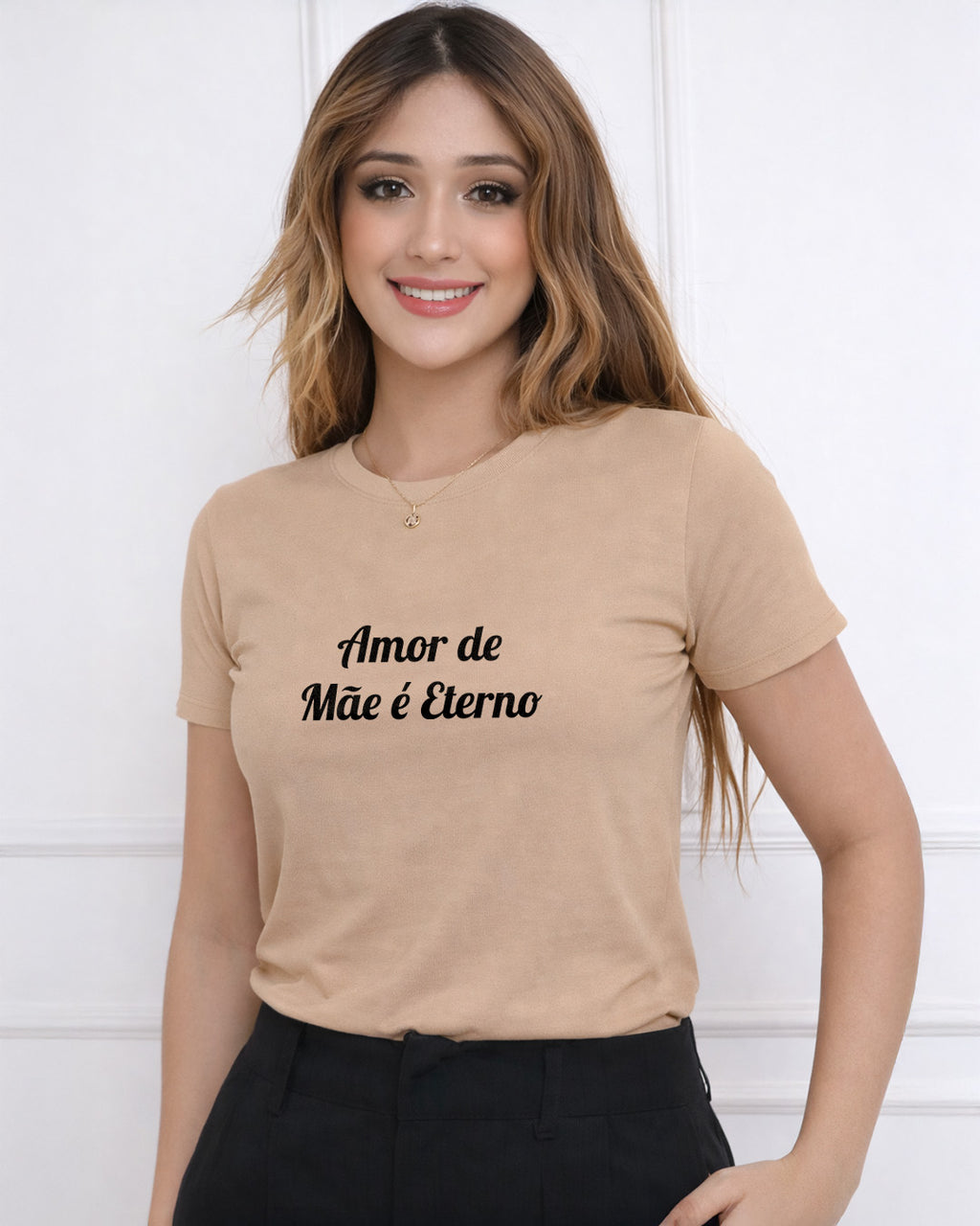 Camiseta Amor De Mãe É Eterno Com Estampa Tipográfica
