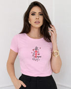 Camiseta Amor Pra Sempre Mãe Com Estampa De Corações