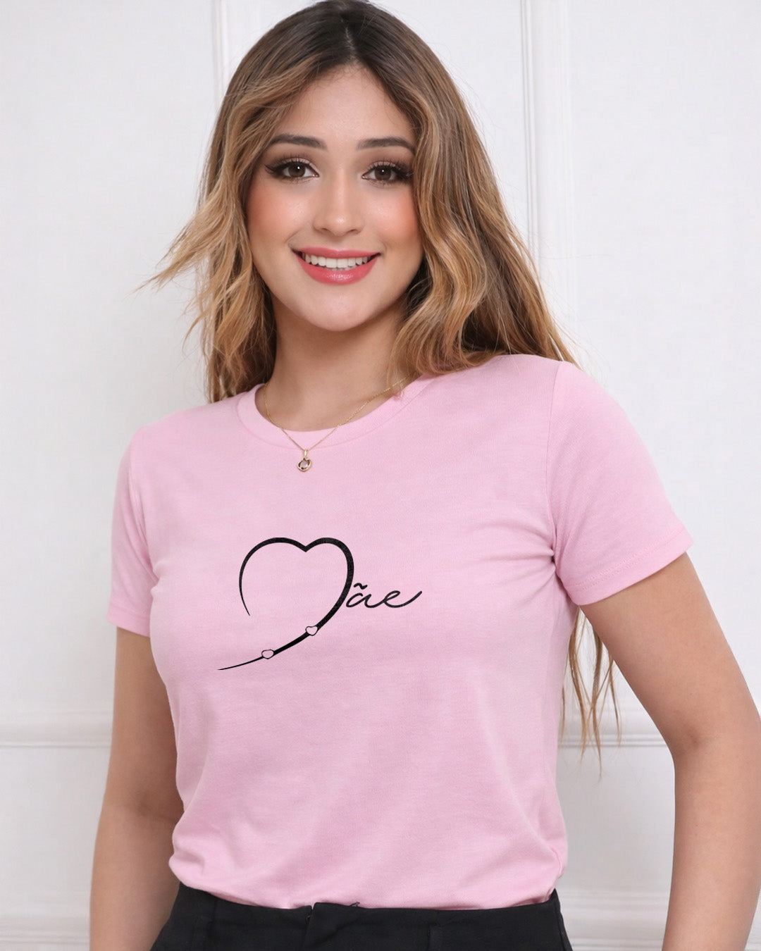 Camiseta 100% Algodão Feminina "Mãe" Dia Das Mães