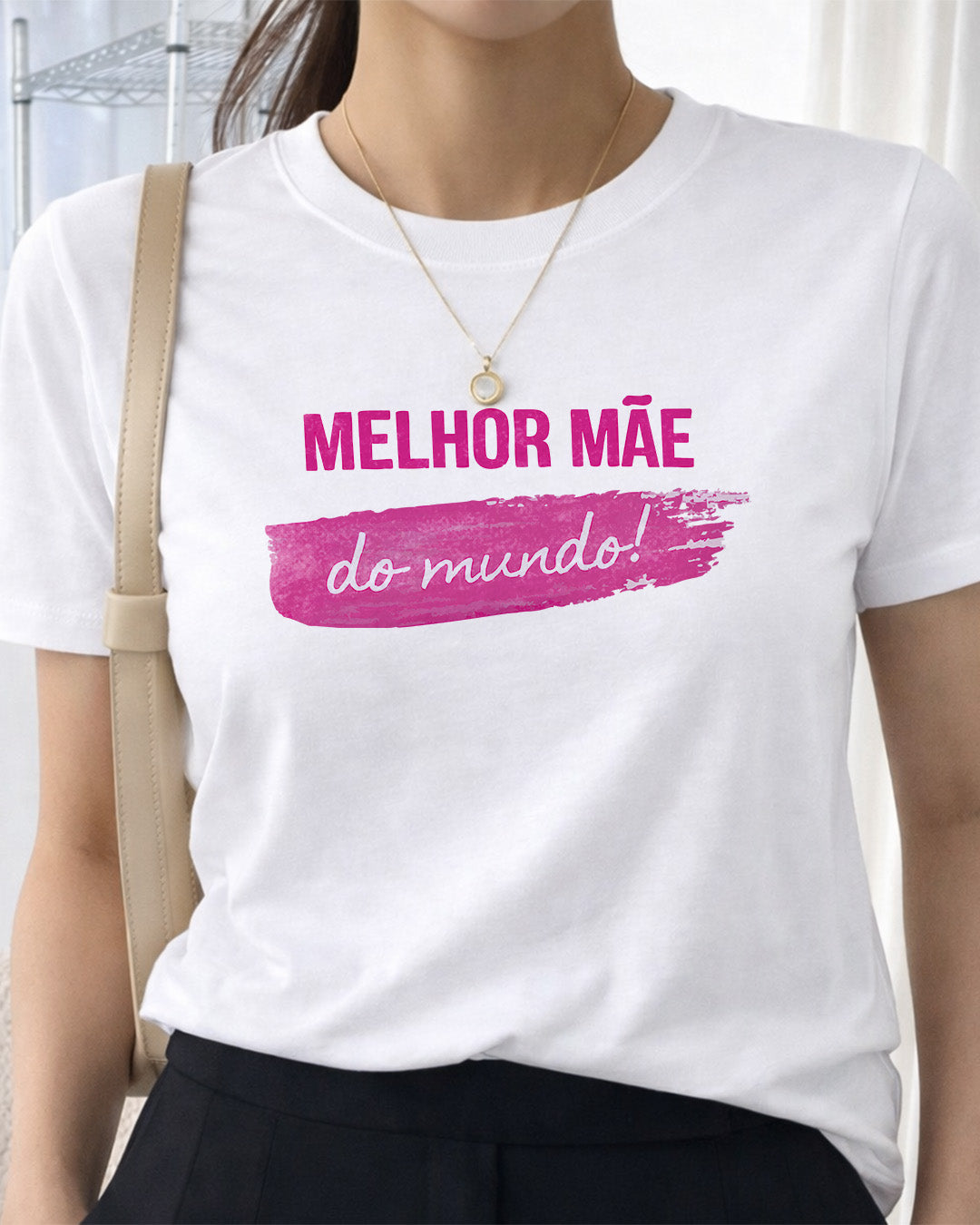 Camiseta 100% Algodão Feminina "Melhor Mãe Do Mundo" Dia Das Mães