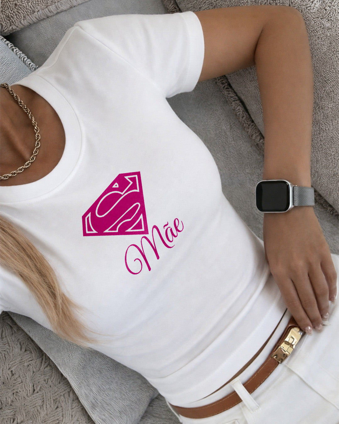 Camiseta Dia Das Mães Feminina "Mãe Estilo Heroína" 100% Algodão