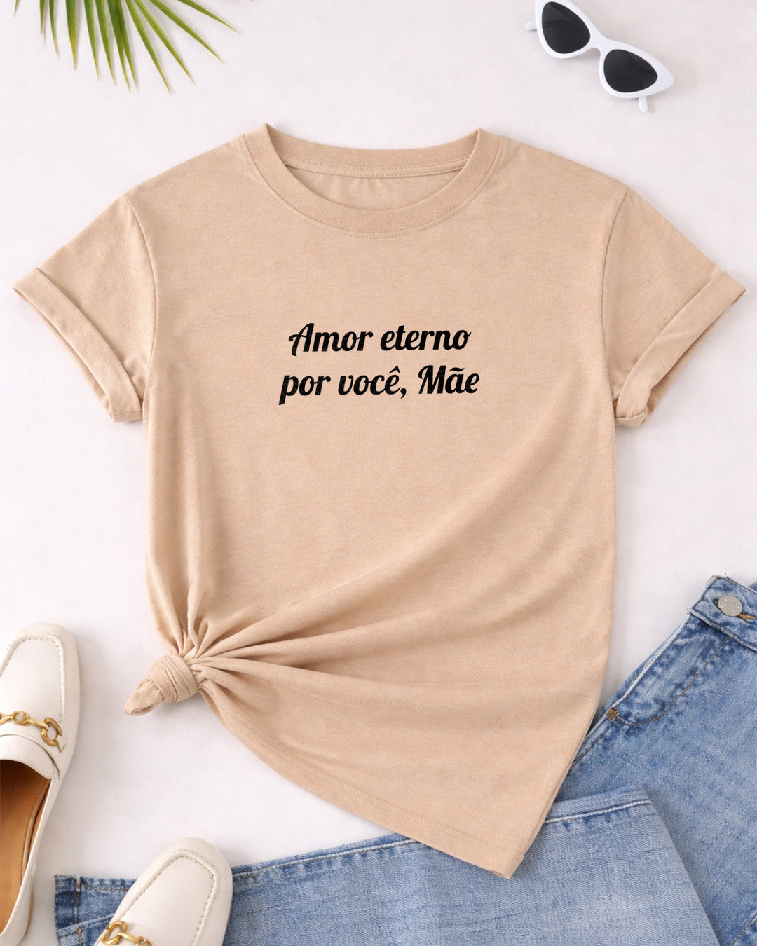 Camiseta Amor Eterno Por Você Mãe Com Estampa Tipográfica