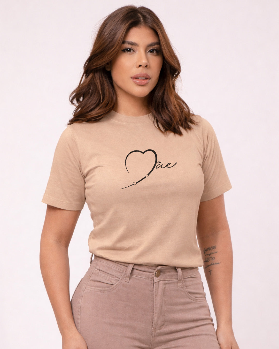 Camiseta 100% Algodão Feminina "Mãe" Dia Das Mães