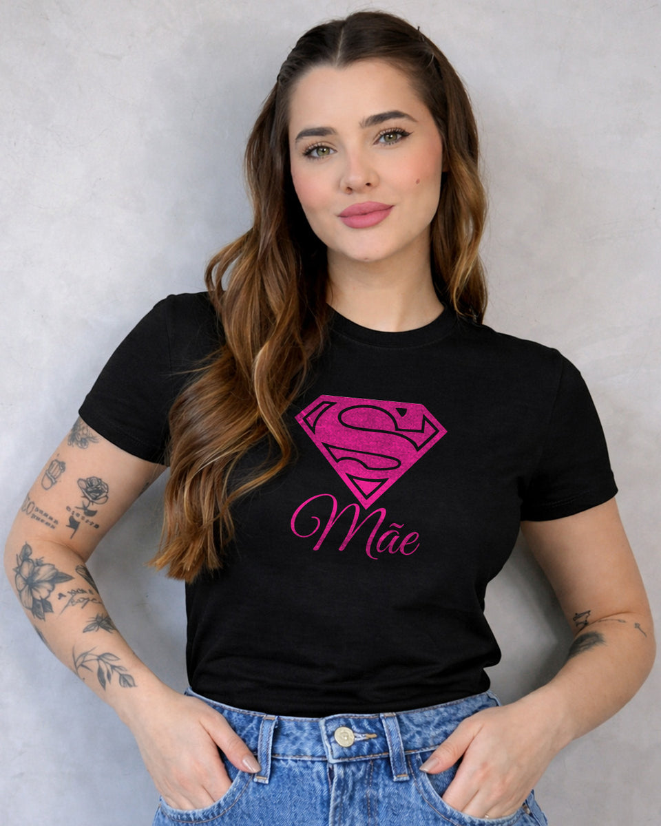 Camiseta Dia Das Mães Feminina "Mãe Estilo Heroína" 100% Algodão