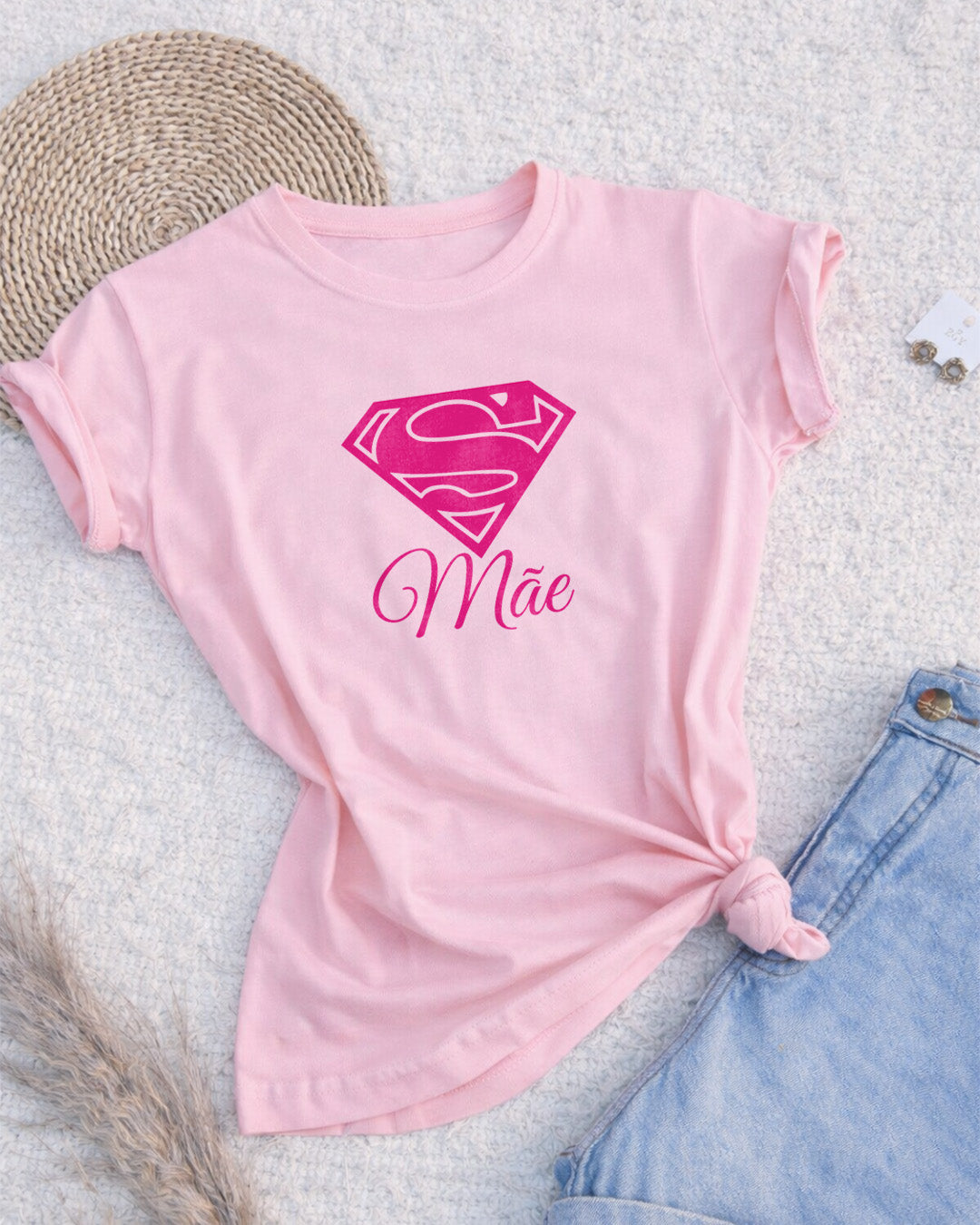 Camiseta Dia Das Mães Feminina "Mãe Estilo Heroína" 100% Algodão