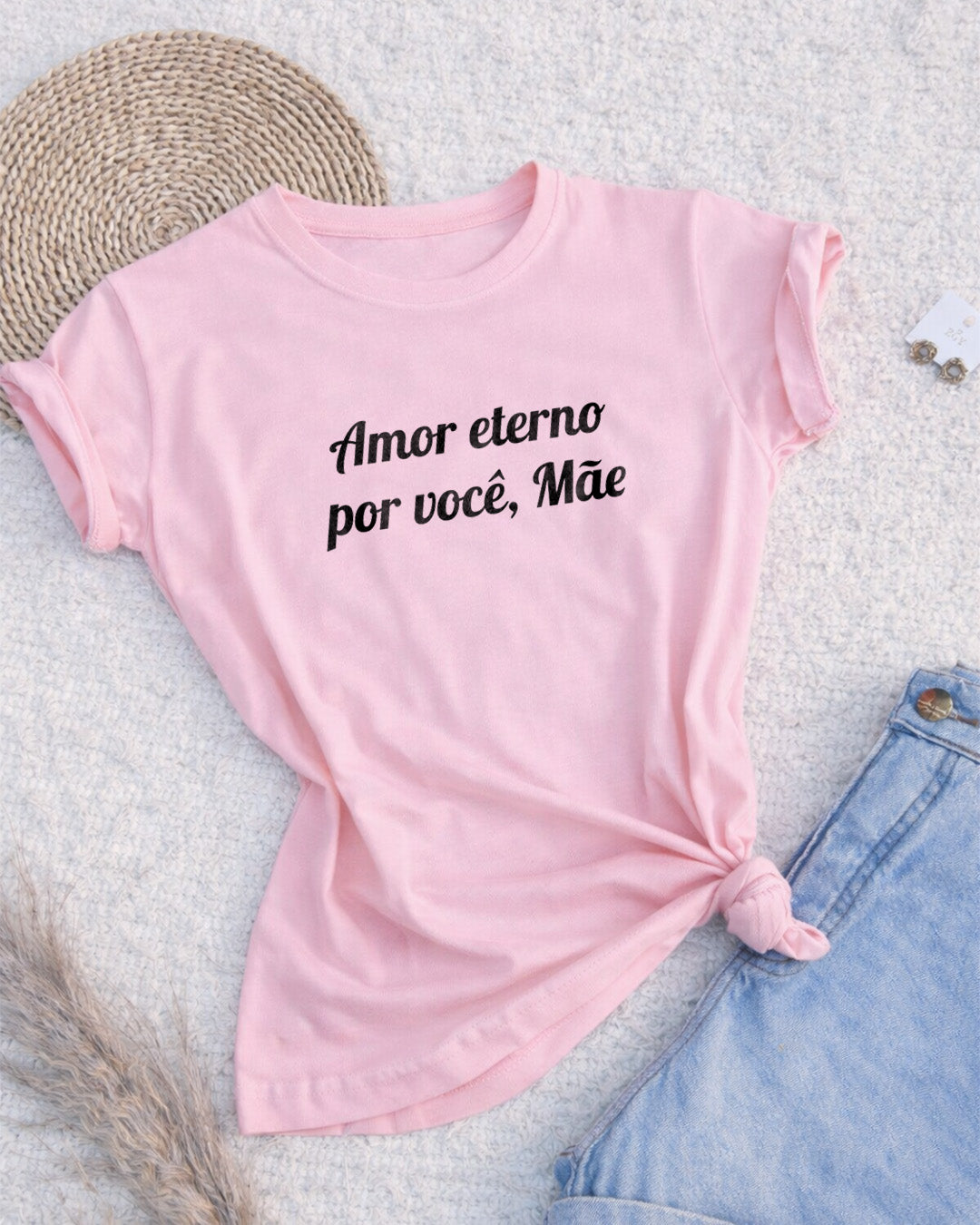 Camiseta Amor Eterno Por Você Mãe Com Estampa Tipográfica