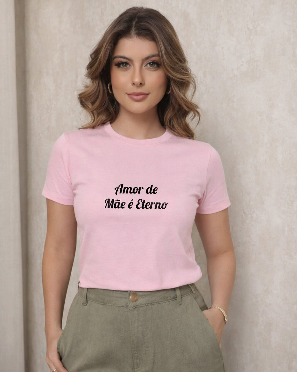 Camiseta Amor De Mãe É Eterno Com Estampa Tipográfica