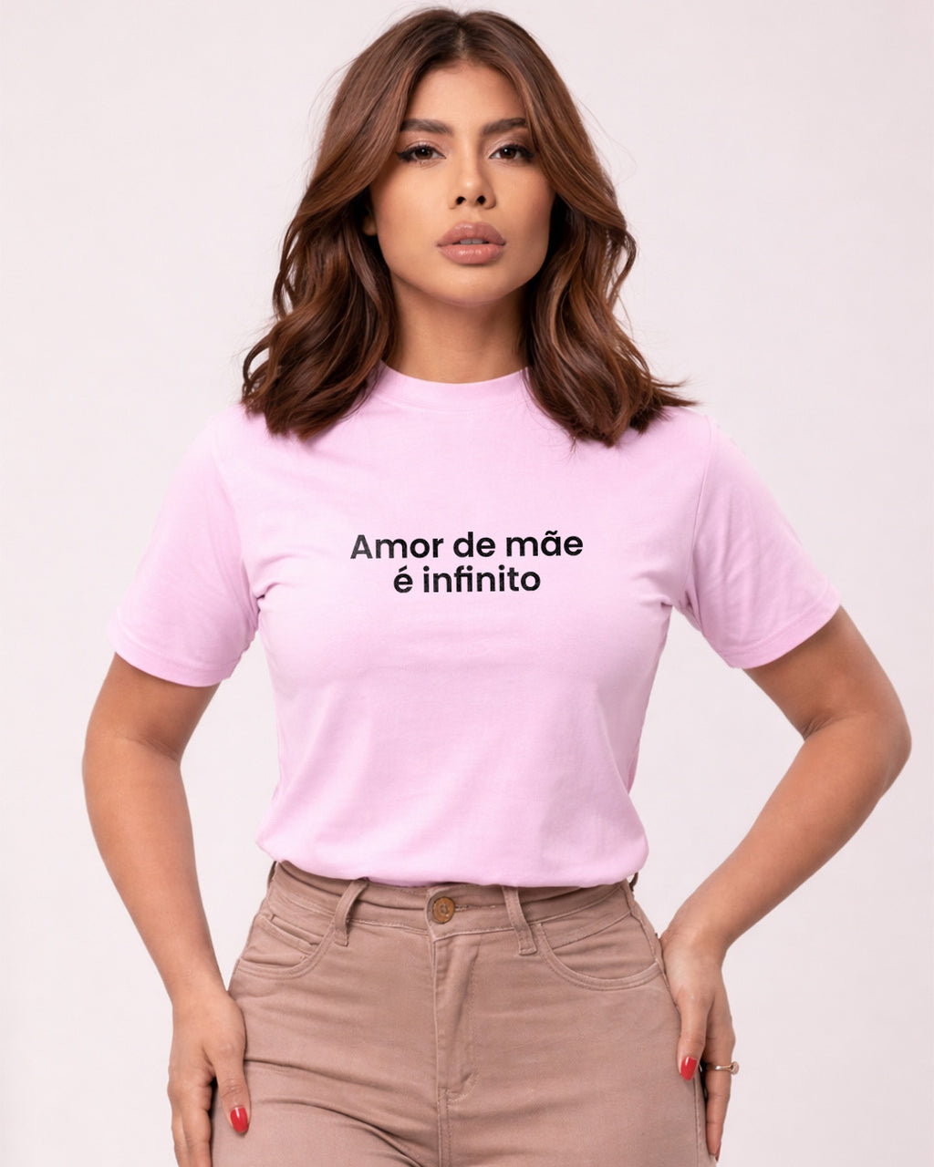 Camiseta Amor De Mãe É Infinito Com Estampa Minimalista