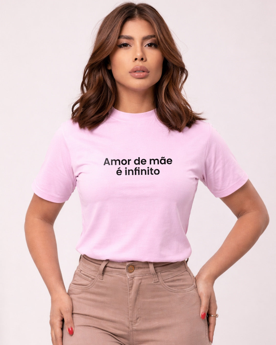 Camiseta Amor De Mãe É Infinito Com Estampa Minimalista
