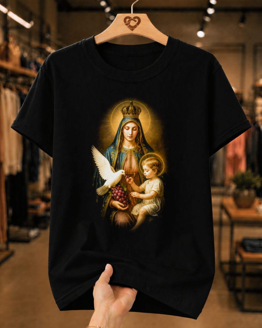 Camiseta Feminina Nossa Senhora Com Menino Jesus