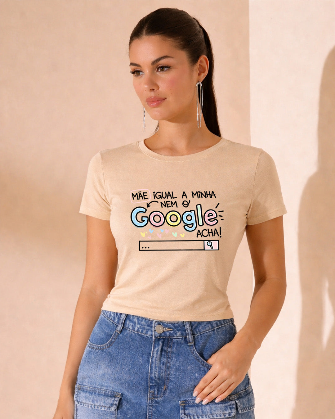 Camiseta Feminina 100% Algodão "Mãe Igual A Minha" Dia Das Mães