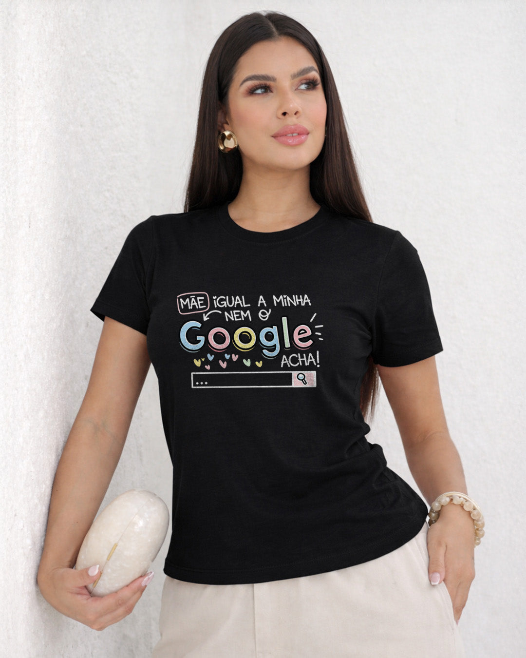 Camiseta Feminina 100% Algodão "Mãe Igual A Minha" Dia Das Mães