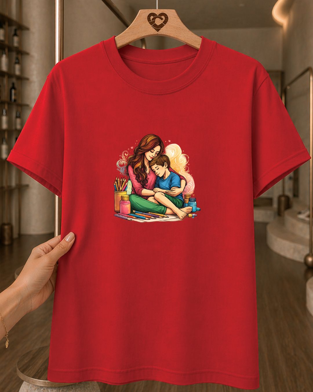Camiseta Feminina 100% Algodão "Mãe E Filho Amor" Feliz Dia Das Mães