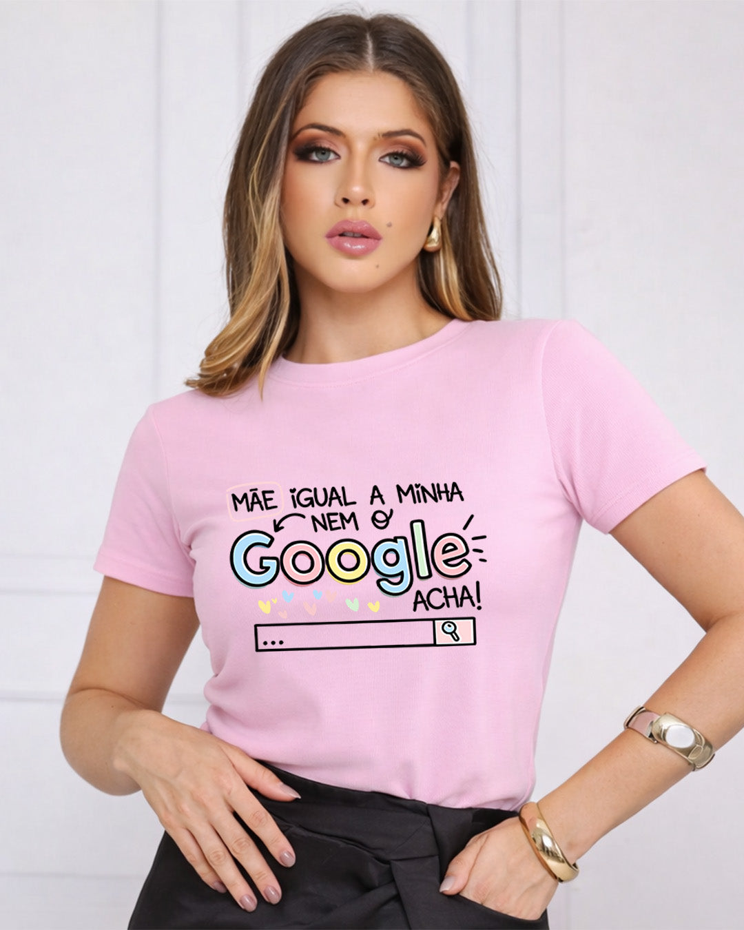 Camiseta Feminina 100% Algodão "Mãe Igual A Minha" Dia Das Mães