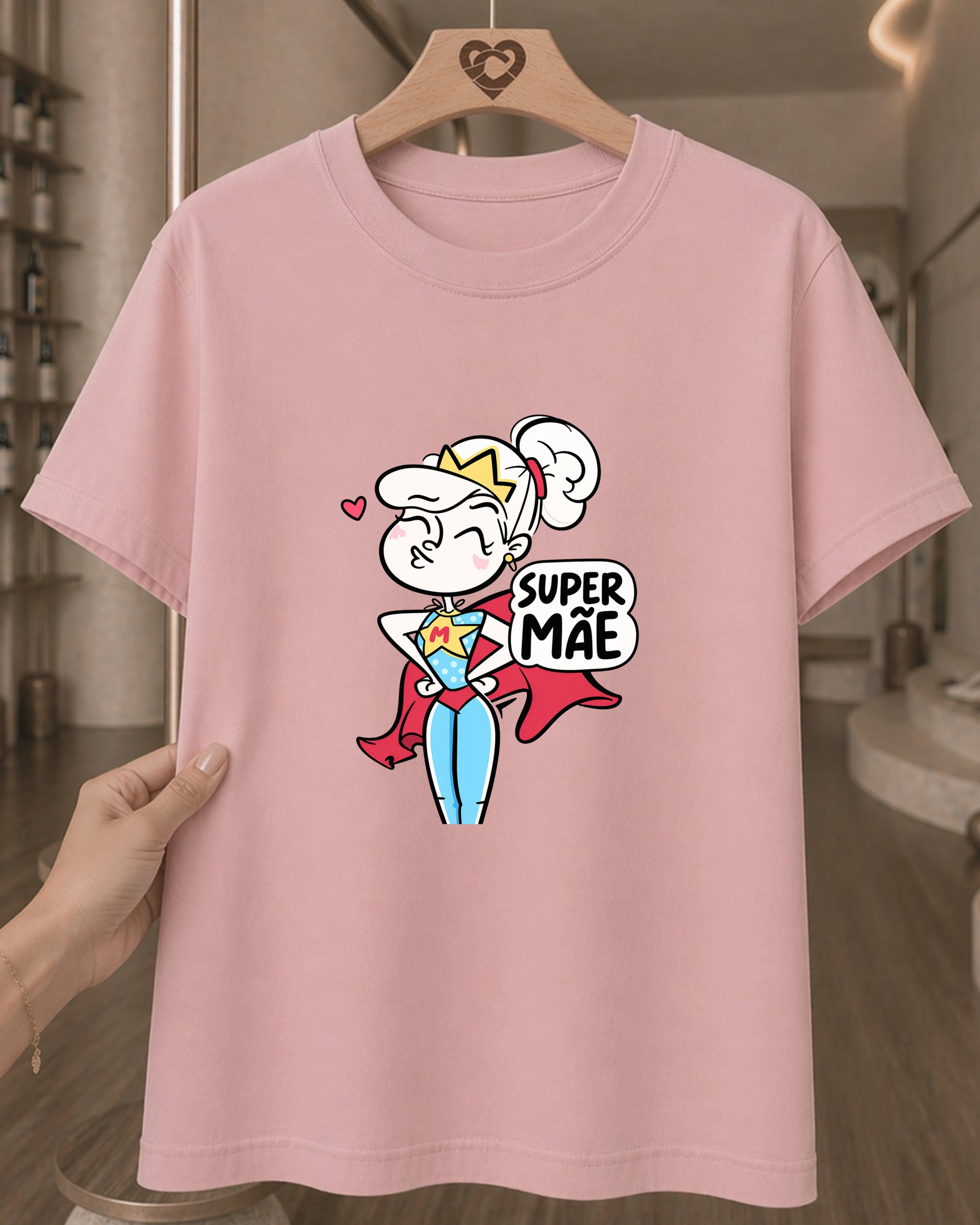 Camiseta Dia Das Mães Feminina "Super Mãe" 100% Algodão