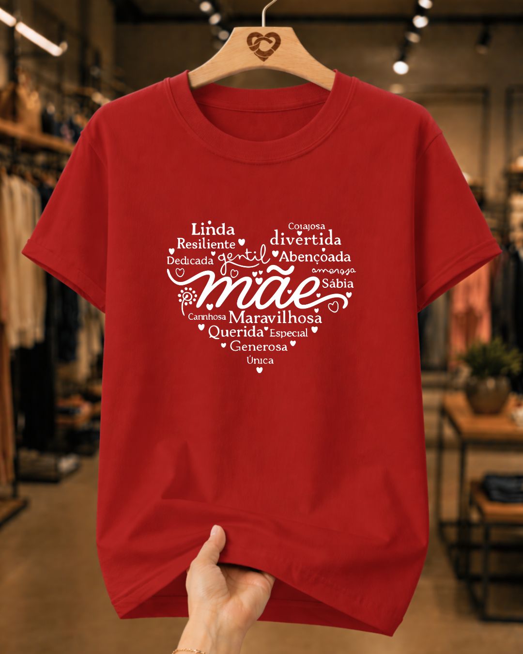 Camiseta 100% Algodão Feminina "Mãe Fonte De Amor" Dia Das Mães