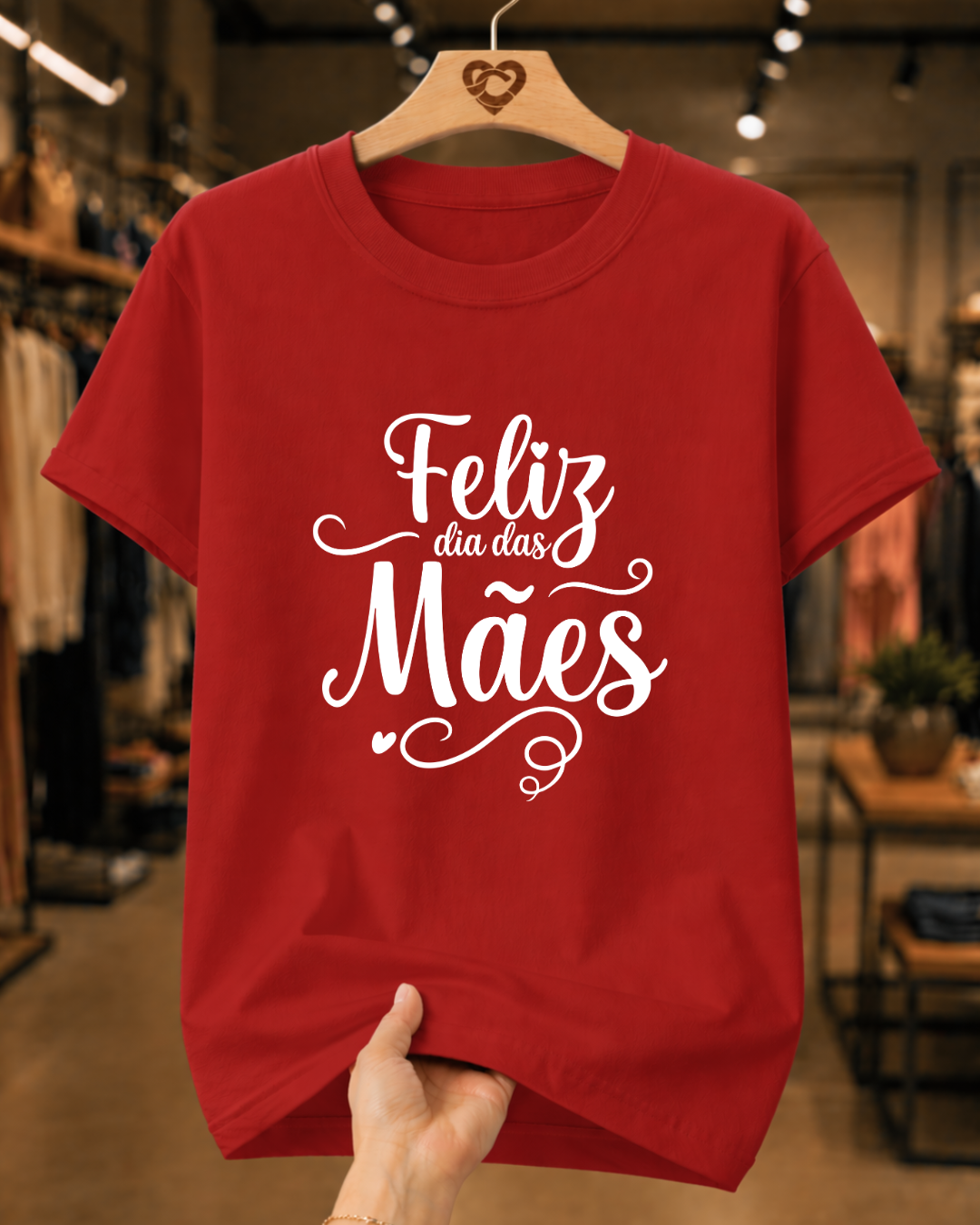 Camiseta Feminina 100% Algodão "Feliz Dia Das Mães Lindo" Dia Das Mães