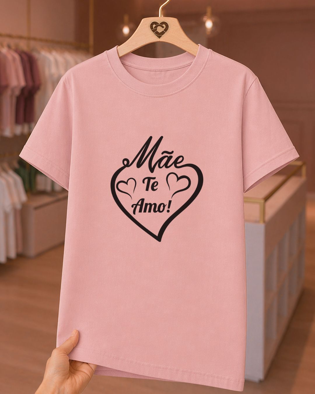 Camiseta Feminina 100% Algodão "Mãe Te Amo" Feliz Dia Das Mães
