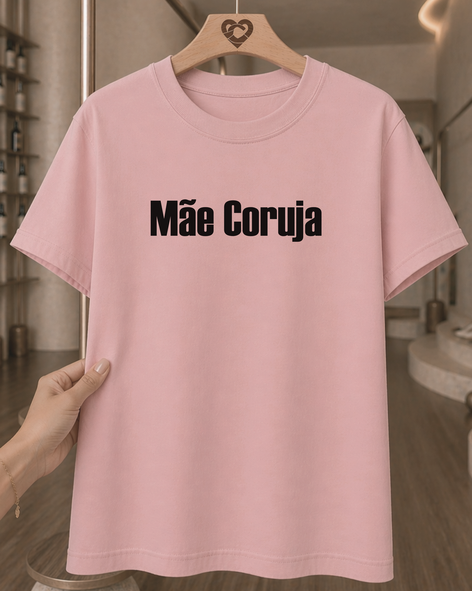 Camiseta Feminina 100% Algodão "Mãe Coruja" Dia Das Mães