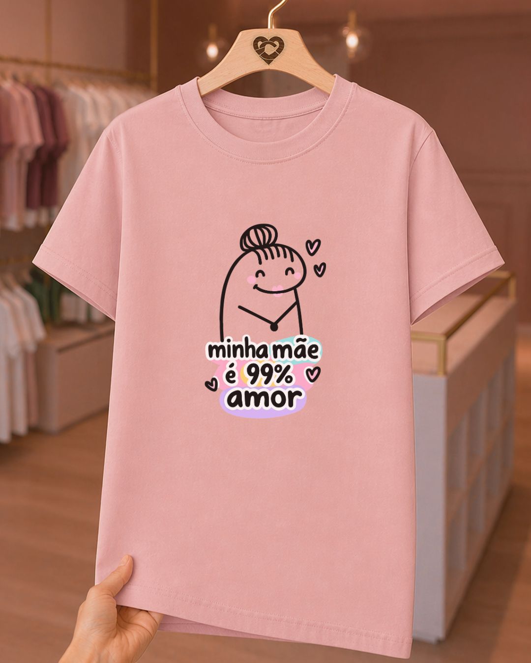 Camiseta Feminina "Minha Mãe É 99%" 100% Algodão Feliz Dia Das Mães