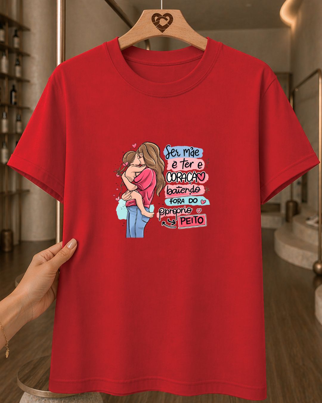 Camiseta Feminina 100% Algodão "Ser Mãe É Amor Infinito" Dia Das Mães