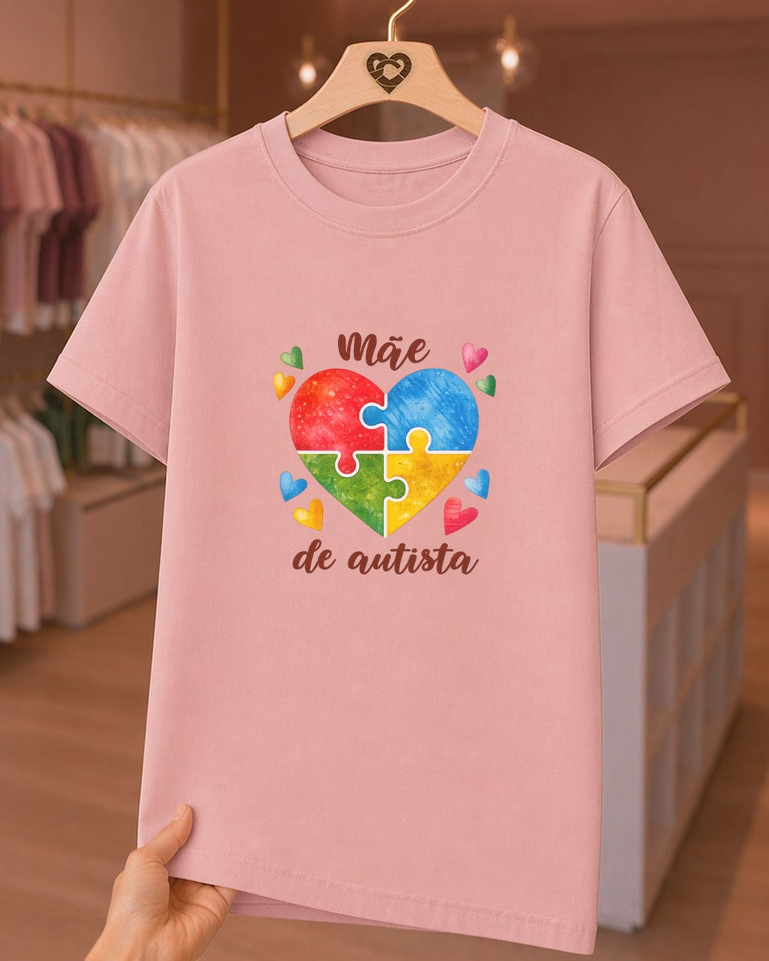 Camiseta Feminina "Mãe De Autista" 100% Algodão Feliz Dia Das Mães