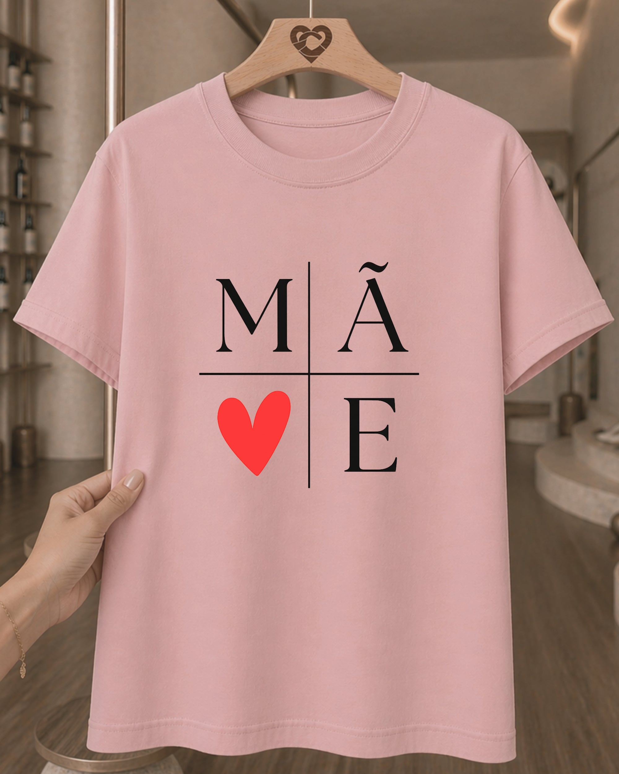 Camiseta Feminina 100% Algodão "Mãe Amor Eterno" Dia Das Mães