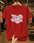 Camiseta Feminina 100% Algodão "Super Mamãe" Dia Das Mães