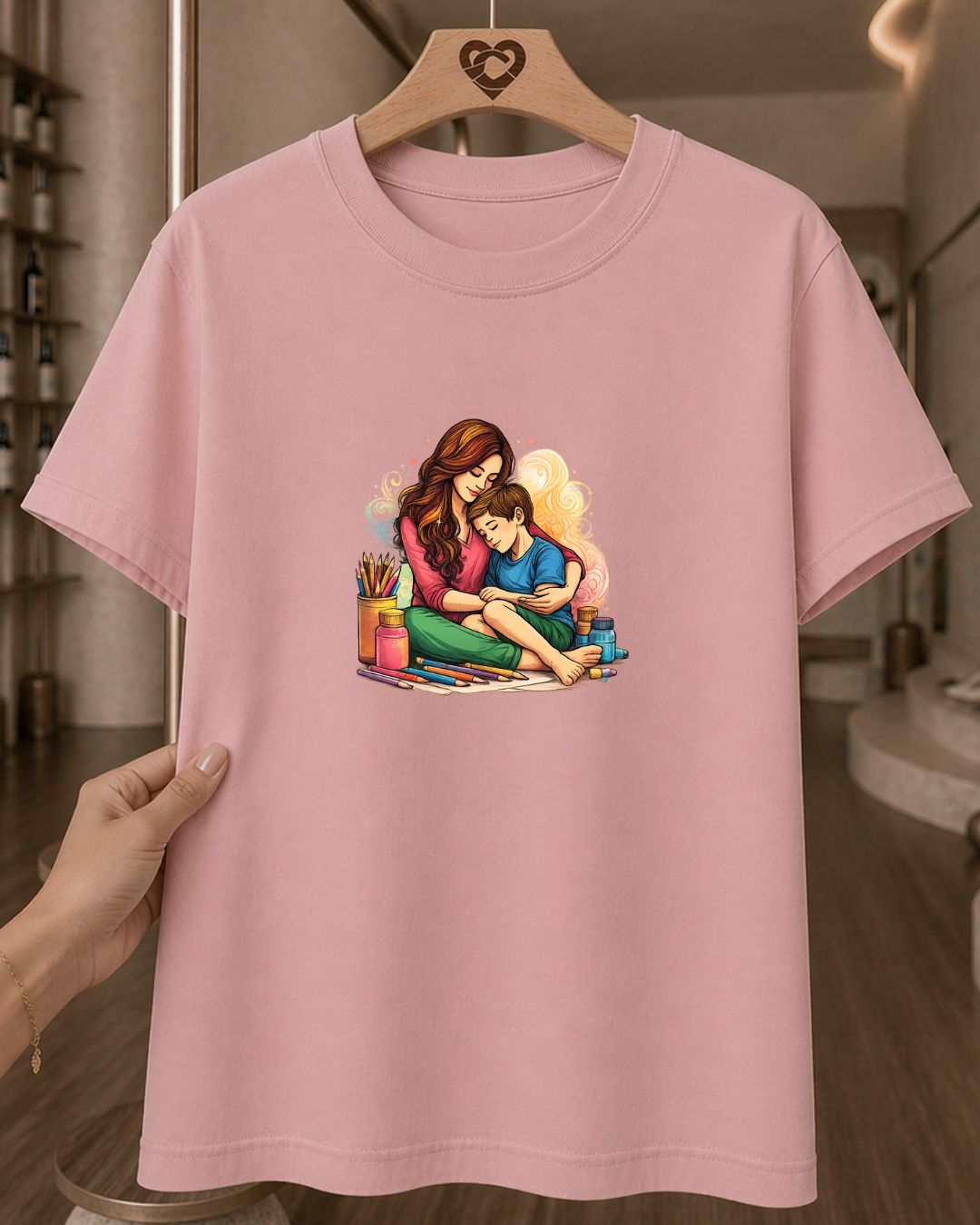 Camiseta Feminina 100% Algodão "Mãe E Filho Amor" Feliz Dia Das Mães