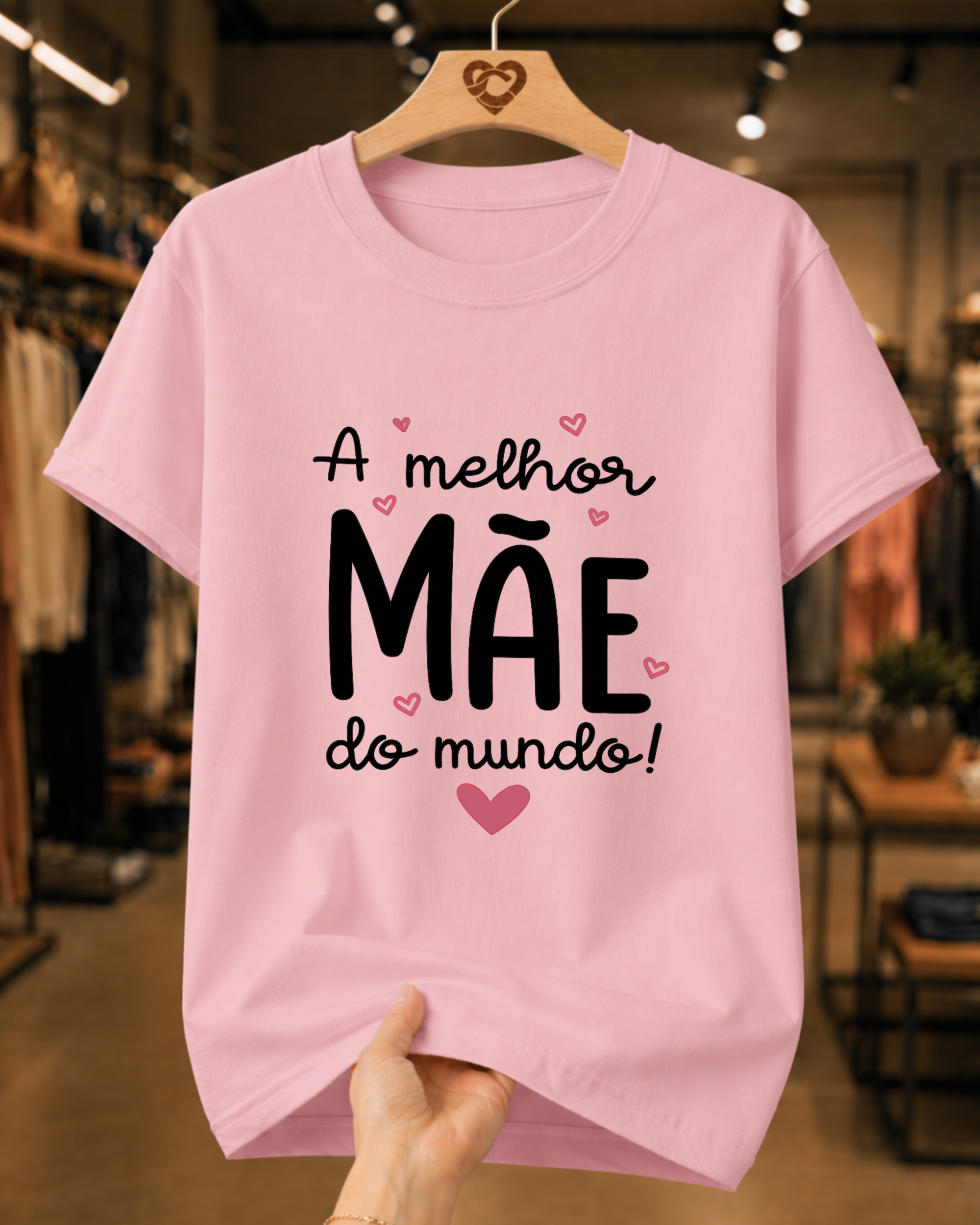 Camiseta Feminina 100% Algodão "A Melhor Mãe Do Mundo" Dia Das Mães
