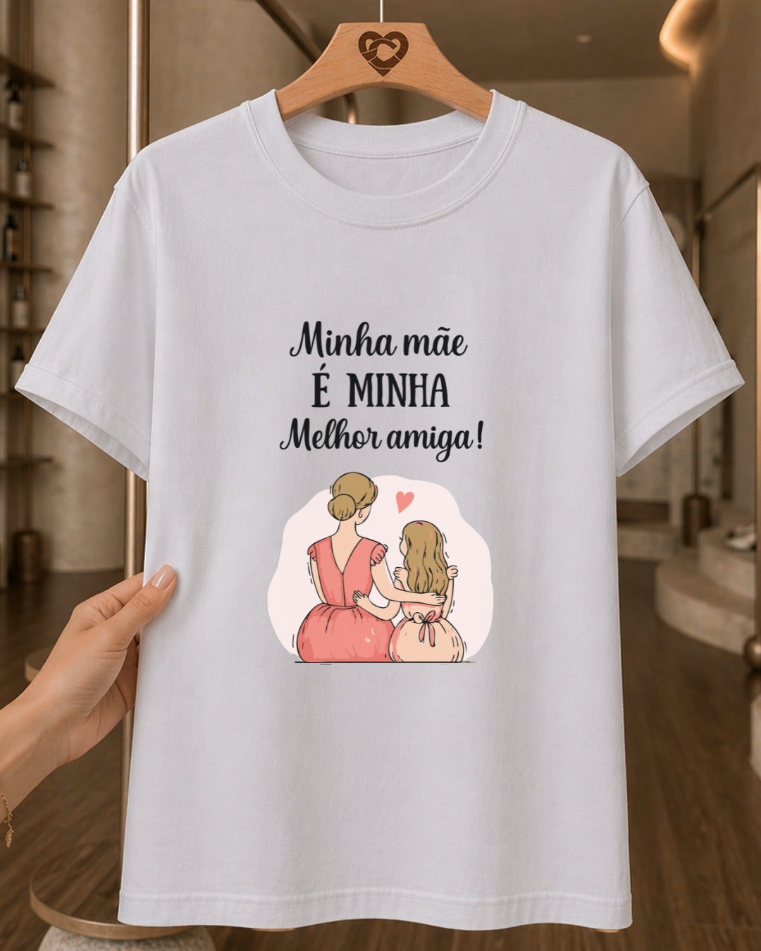 Camiseta Feminina 100% Algodão "Minha Mãe É" Dia Das Mães