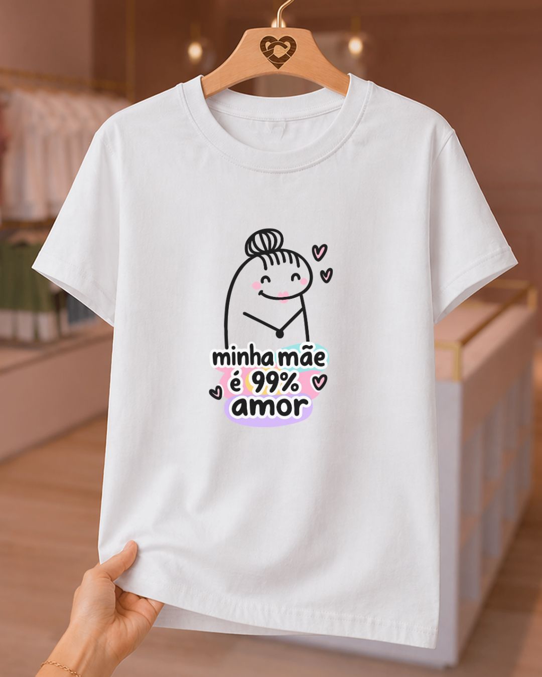 Camiseta Feminina "Minha Mãe É 99%" 100% Algodão Feliz Dia Das Mães
