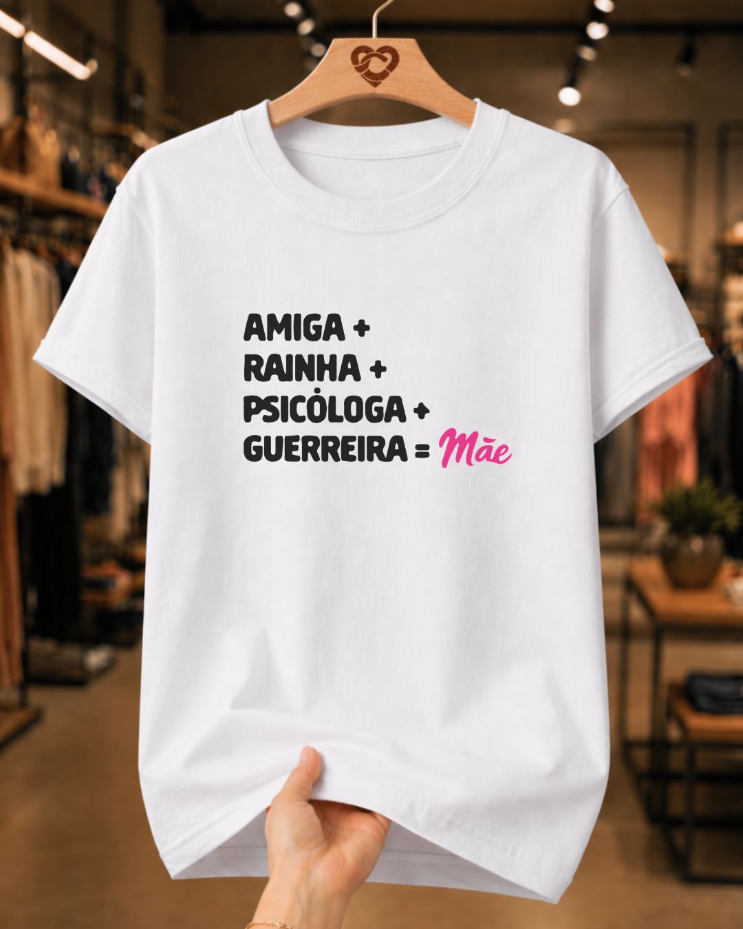 Camiseta Dia Das Mães Feminina "Amiga Rainha Psicóloga Guerreira" 100% Algodão
