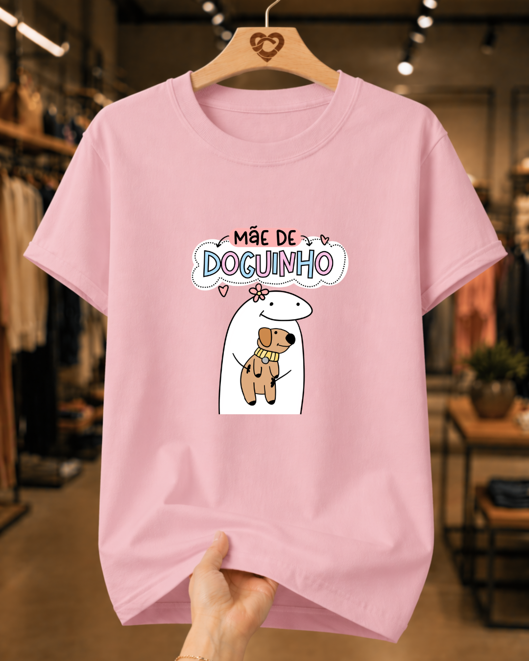Camiseta Feminina 100% Algodão "Mãe De Doguinho" Dia Das Mães