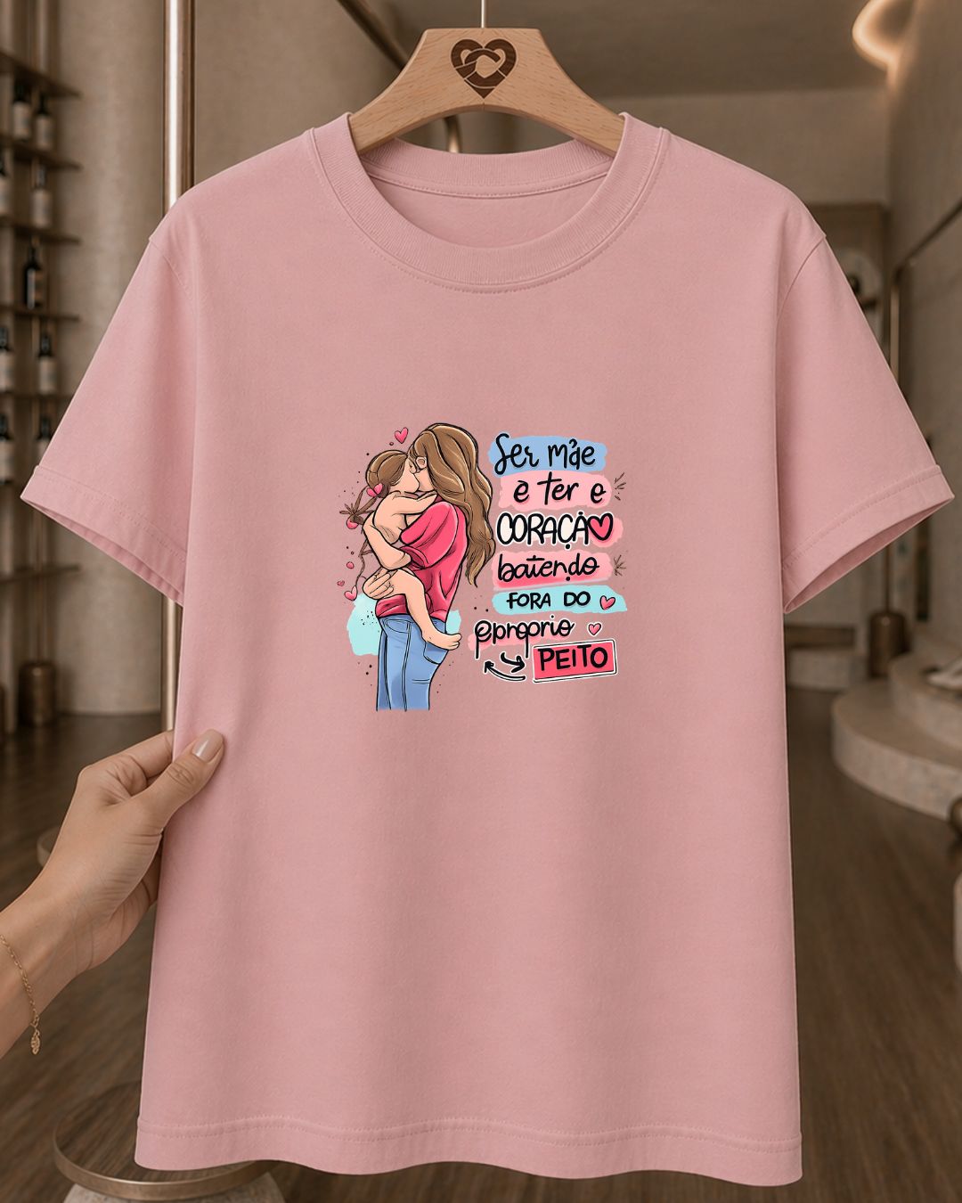 Camiseta Feminina 100% Algodão "Ser Mãe É Amor Infinito" Dia Das Mães