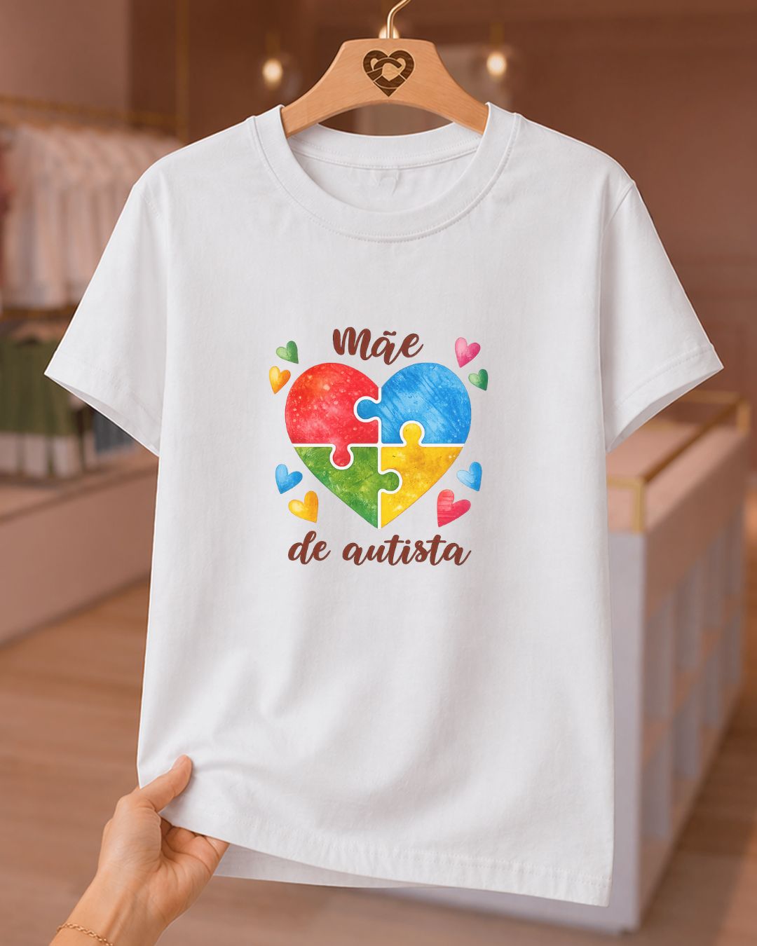 Camiseta Feminina "Mãe De Autista" 100% Algodão Feliz Dia Das Mães