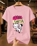 Camiseta Feminina 100% Algodão "Mãe Gata" Dia Das Mães