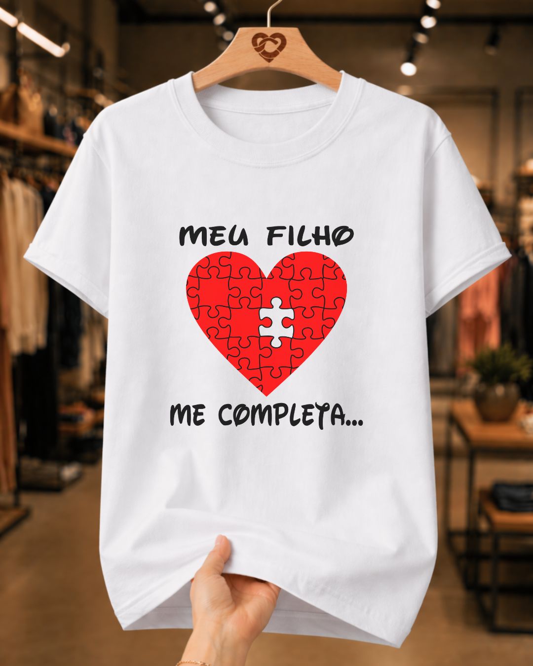 Camiseta Dia Das Mães Feminina "Meu Filho Me Completa" 100% Algodão