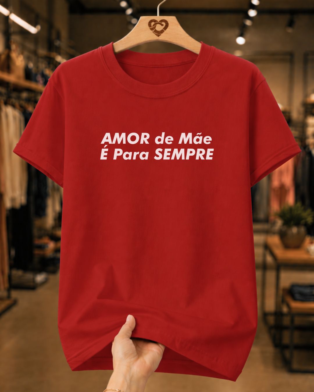 Camiseta Feminina 100% Algodão "Amor De Mãe É Para Sempre" Dia Das Mães